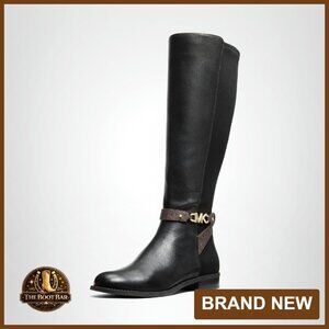 Leather Boots with Elastic Back Ankle Strap Size 7